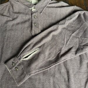 L.L. Bean Taupe Herringbone Casual Shirt‎